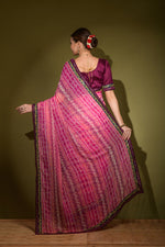 Thumbnail for Jyoti Fashion Women's Pink Foil Print with Sequence Georgette Saree with Blouse - Distacart