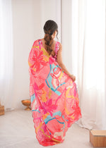 Thumbnail for Jyoti Fashion Women's Multicolor Chinon Digital Printed Designer Saree with Blouse - Distacart