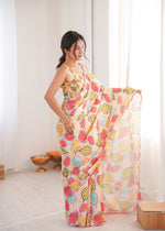 Thumbnail for Jyoti Fashion Women's Multicolor Chinon Digital Printed Designer Saree with Blouse - Distacart