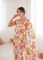 Thumbnail for Jyoti Fashion Women's Multicolor Chinon Digital Printed Designer Saree with Blouse - Distacart