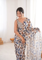 Thumbnail for Jyoti Fashion Women's Multicolor Chinon Digital Printed Designer Saree with Blouse - Distacart