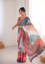 Thumbnail for Jyoti Fashion Women's Multicolor Chinon Digital Printed Designer Saree with Blouse - Distacart