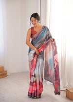 Thumbnail for Jyoti Fashion Women's Multicolor Chinon Digital Printed Designer Saree with Blouse - Distacart