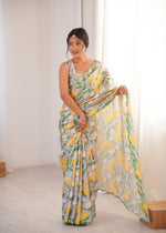 Thumbnail for Jyoti Fashion Women's Multicolor Chinon Digital Printed Designer Saree with Blouse - Distacart