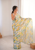 Thumbnail for Jyoti Fashion Women's Multicolor Chinon Digital Printed Designer Saree with Blouse - Distacart