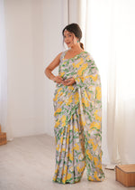 Thumbnail for Jyoti Fashion Women's Multicolor Chinon Digital Printed Designer Saree with Blouse - Distacart