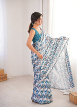 Thumbnail for Jyoti Fashion Women's Multicolor Chinon Digital Printed Designer Saree with Blouse - Distacart