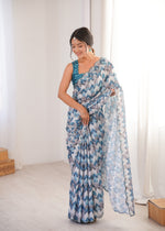 Thumbnail for Jyoti Fashion Women's Multicolor Chinon Digital Printed Designer Saree with Blouse - Distacart