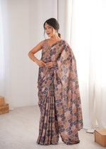 Thumbnail for Jyoti Fashion Women's Multicolor Chinon Digital Printed Designer Saree with Blouse - Distacart