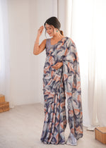 Thumbnail for Jyoti Fashion Women's Multicolor Chinon Digital Printed Designer Saree with Blouse - Distacart