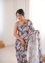 Thumbnail for Jyoti Fashion Women's Multicolor Chinon Digital Printed Designer Saree with Blouse - Distacart