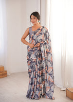 Thumbnail for Jyoti Fashion Women's Multicolor Chinon Digital Printed Designer Saree with Blouse - Distacart