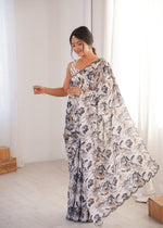 Thumbnail for Jyoti Fashion Women's Multicolor Chinon Digital Printed Designer Saree with Blouse - Distacart