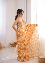 Thumbnail for Jyoti Fashion Women's Multicolor Chinon Digital Printed Designer Saree with Blouse - Distacart