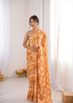 Thumbnail for Jyoti Fashion Women's Multicolor Chinon Digital Printed Designer Saree with Blouse - Distacart