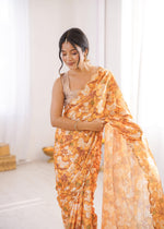 Thumbnail for Jyoti Fashion Women's Multicolor Chinon Digital Printed Designer Saree with Blouse - Distacart