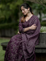 Thumbnail for Jyoti Fashion Wine Rayon Printed Designer Kurta Set With Dupatta - Distacart