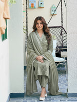 Thumbnail for Jyoti Fashion Pista Rayon Printed Designer Kurta Set With Dupatta - Distacart