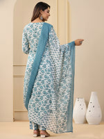 Thumbnail for Jyoti Fashion White Rayon Printed Designer Kurta Set With Dupatta - Distacart