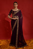 Jyoti Fashion Women's Wine Sequence Coding Embroidery Georgette Saree with Blouse - Distacart