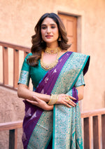 Thumbnail for Jyoti Fashion Women's Purple Silk Zari Woven Saree with Blouse - Distacart