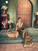 Thumbnail for Jyoti Fashion Women's Mehendi Silk Zari Woven Saree with Blouse - Distacart