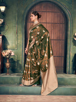 Thumbnail for Jyoti Fashion Women's Mehendi Silk Zari Woven Saree with Blouse - Distacart