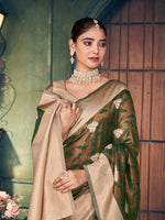 Thumbnail for Jyoti Fashion Women's Mehendi Silk Zari Woven Saree with Blouse - Distacart