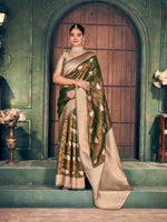 Thumbnail for Jyoti Fashion Women's Mehendi Silk Zari Woven Saree with Blouse - Distacart