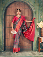 Thumbnail for Jyoti Fashion Women's Grey Silk Zari Woven Saree with Blouse - Distacart
