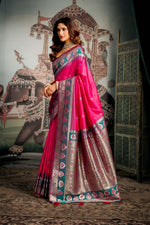 Thumbnail for Jyoti Fashion Women's Pink Soft Silk Zari Woven Saree with Blouse - Distacart