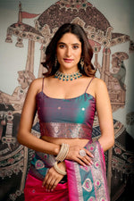 Thumbnail for Jyoti Fashion Women's Pink Soft Silk Zari Woven Saree with Blouse - Distacart
