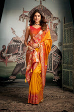 Thumbnail for Jyoti Fashion Women's Yellow Soft Silk Zari Woven Saree with Blouse - Distacart