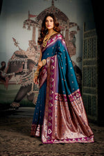 Thumbnail for Jyoti Fashion Women's Morpich Soft Silk Zari Woven Saree with Blouse - Distacart