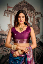 Thumbnail for Jyoti Fashion Women's Morpich Soft Silk Zari Woven Saree with Blouse - Distacart