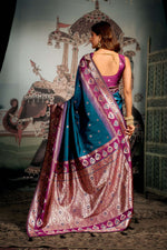 Thumbnail for Jyoti Fashion Women's Morpich Soft Silk Zari Woven Saree with Blouse - Distacart