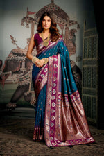 Thumbnail for Jyoti Fashion Women's Morpich Soft Silk Zari Woven Saree with Blouse - Distacart