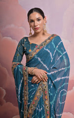 Thumbnail for Jyoti Fashion Women's Morpich Coding Sequence Georgette Saree with Blouse - Distacart