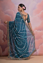 Thumbnail for Jyoti Fashion Women's Morpich Coding Sequence Georgette Saree with Blouse - Distacart