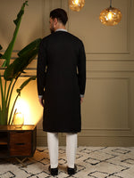 Thumbnail for Jyoti Fashion Men's Black Viscose Silk Sequins Embroidered Kurta with Pajama - Distacart