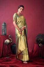 Thumbnail for Jyoti Fashion Women's Grey Tissue Silk Zari Woven Saree with Blouse - Distacart