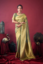 Thumbnail for Jyoti Fashion Women's Grey Tissue Silk Zari Woven Saree with Blouse - Distacart