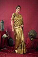 Thumbnail for Jyoti Fashion Women's Mehendi Tissue Silk Zari Woven Saree with Blouse - Distacart
