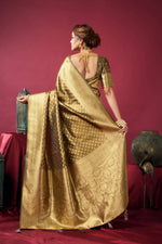 Thumbnail for Jyoti Fashion Women's Mehendi Tissue Silk Zari Woven Saree with Blouse - Distacart