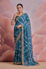 Thumbnail for Jyoti Fashion Women's Morpich Coding Sequence Georgette Saree with Blouse - Distacart