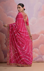 Thumbnail for Jyoti Fashion Women's Rani Pink Coding Sequence Georgette Saree with Blouse - Distacart