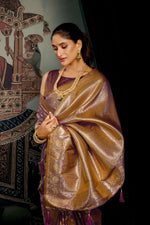 Thumbnail for Jyoti Fashion Women's Wine Premium Soft Silk Zari Woven Saree with Blouse - Distacart