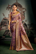Thumbnail for Jyoti Fashion Women's Wine Premium Soft Silk Zari Woven Saree with Blouse - Distacart