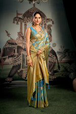 Thumbnail for Jyoti Fashion Women's Turquoise Premium Soft Silk Zari Woven Saree with Blouse - Distacart