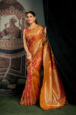 Thumbnail for Jyoti Fashion Women's Orange Premium Soft Silk Zari Woven Saree with Blouse - Distacart